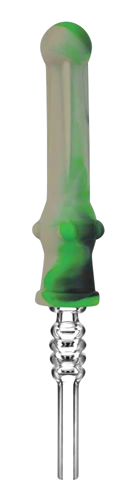 Silicone Vapor Straw with Durable Quartz Tip, Portable 7" Size, Assorted Colors, Angled View