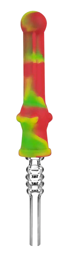 Colorful Silicone Vapor Straw with Durable Quartz Tip, Portable Design, Front View