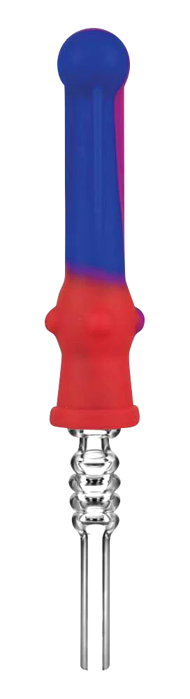 Assorted colors silicone vapor straw with clear quartz tip, portable and compact design