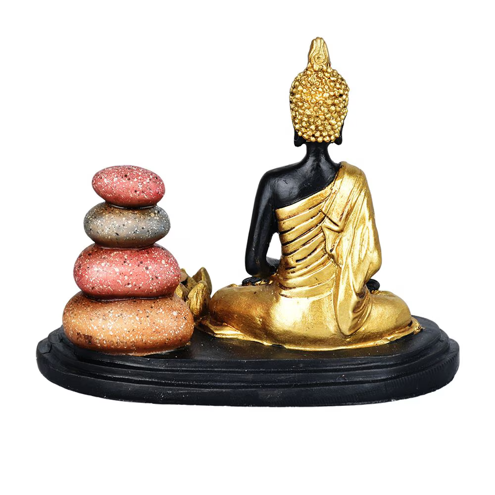 Sitting Buddha & Cairns Dual Incense Burner | 5"