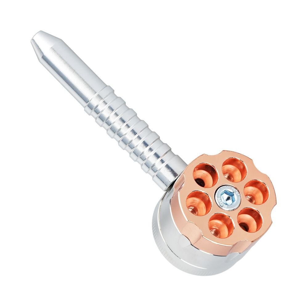 Six Shooter Aluminum Hand Pipe + Grinder | 4.5" | 12ct Display