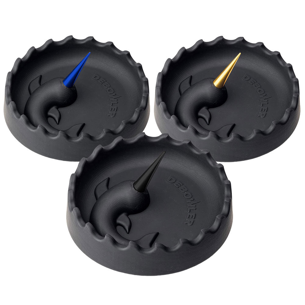 Debowler Aluminum Ashtrays Trio - 5" with Built-in Poker - Top View