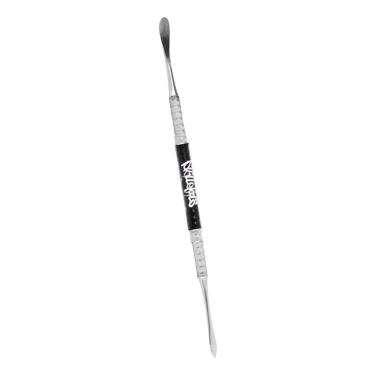 Skilletools Classic Series Metal Dab Tool, silver, angled view, compact and portable