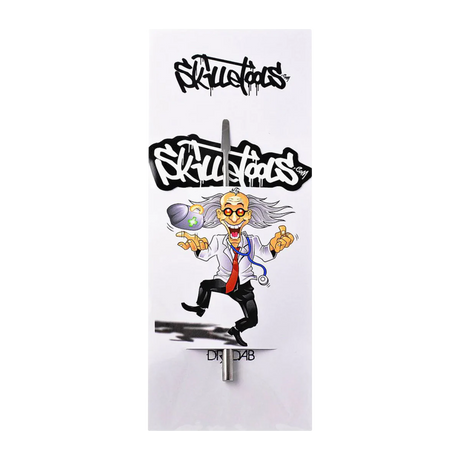Skilletools Dr. Dab Metal Dab Tool with cartoon branding, front view on white background