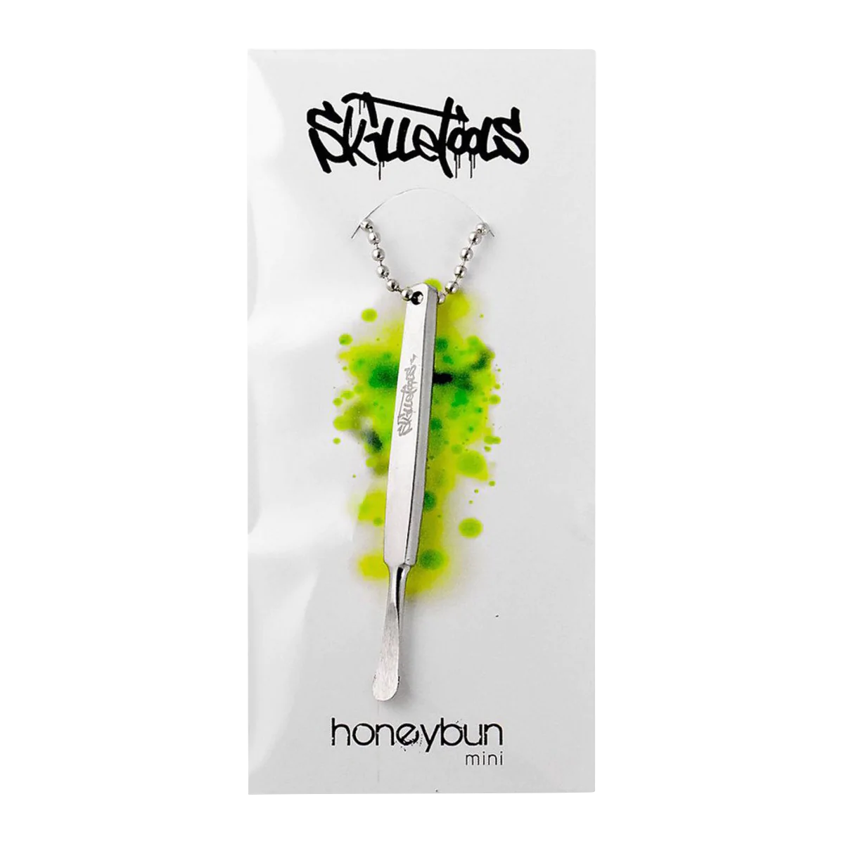 Skilletools Honeybun Mini Dab Tool, 3" Metal, Compact & Portable, Front View on White