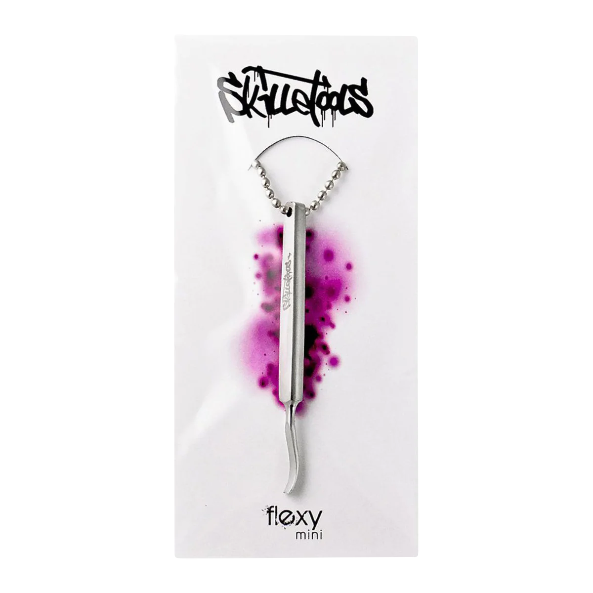 Skilletools Flexy Mini Dab Tool, 3" Silver Metal, Compact Design for Dab Rigs