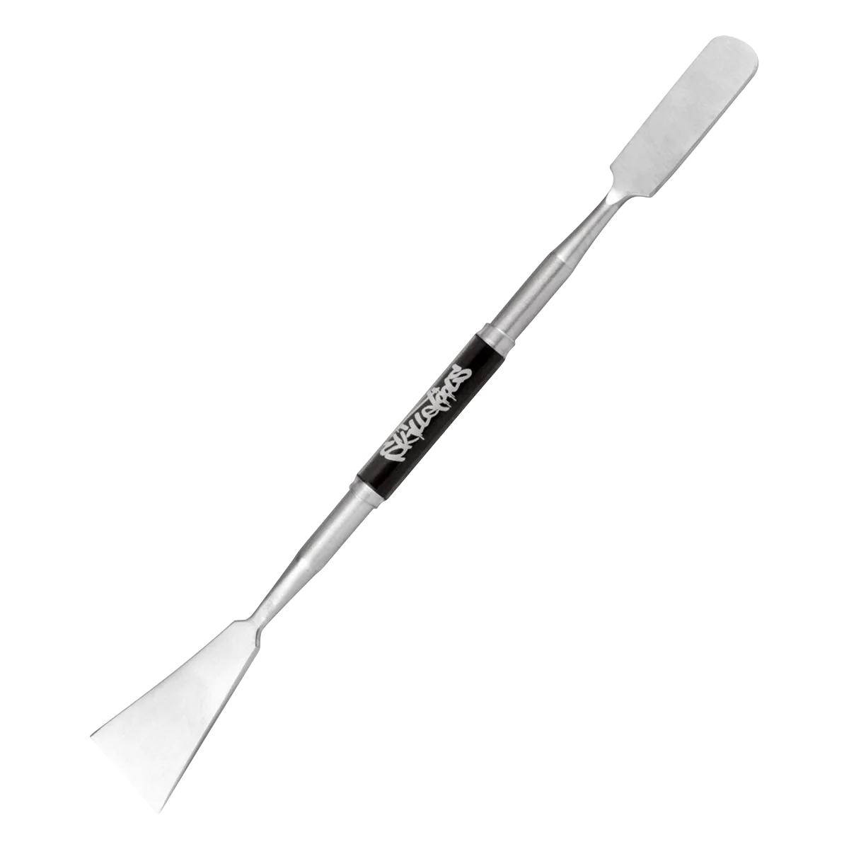 Skilletools XL Scraper Dabber Tool in silver, 8" size, ideal for dab rigs and concentrates
