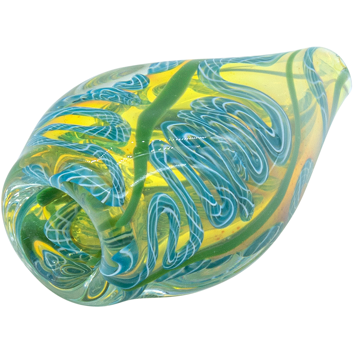 LA Pipes 'Skipping Stone' Chillum, 2.5" Hand Pipe, Borosilicate Glass, USA Made, for Dry Herbs