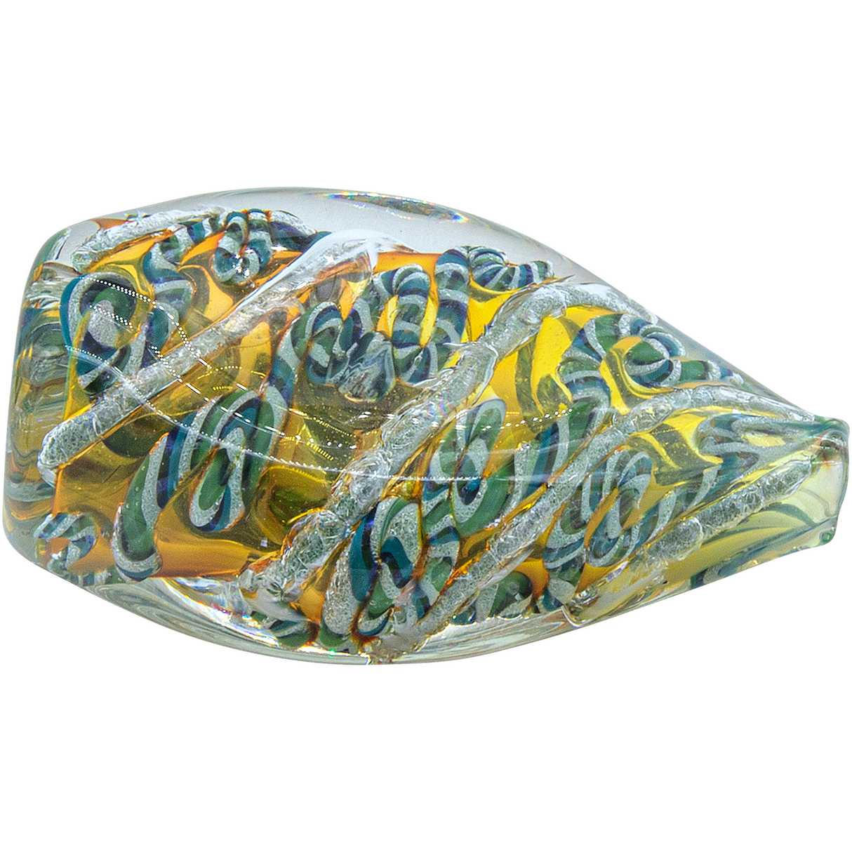 LA Pipes 'Skipping Stone' Inside-Out Chillum, 2.5 inch Borosilicate Glass, USA Made