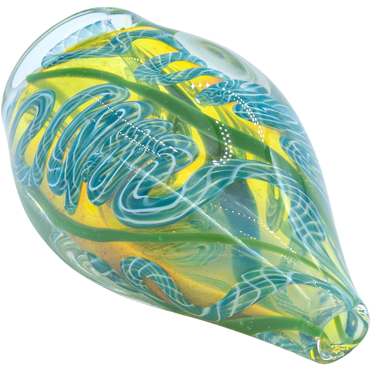 LA Pipes 'Skipping Stone' Inside-Out Chillum, 2.5-inch Borosilicate Glass, USA Made