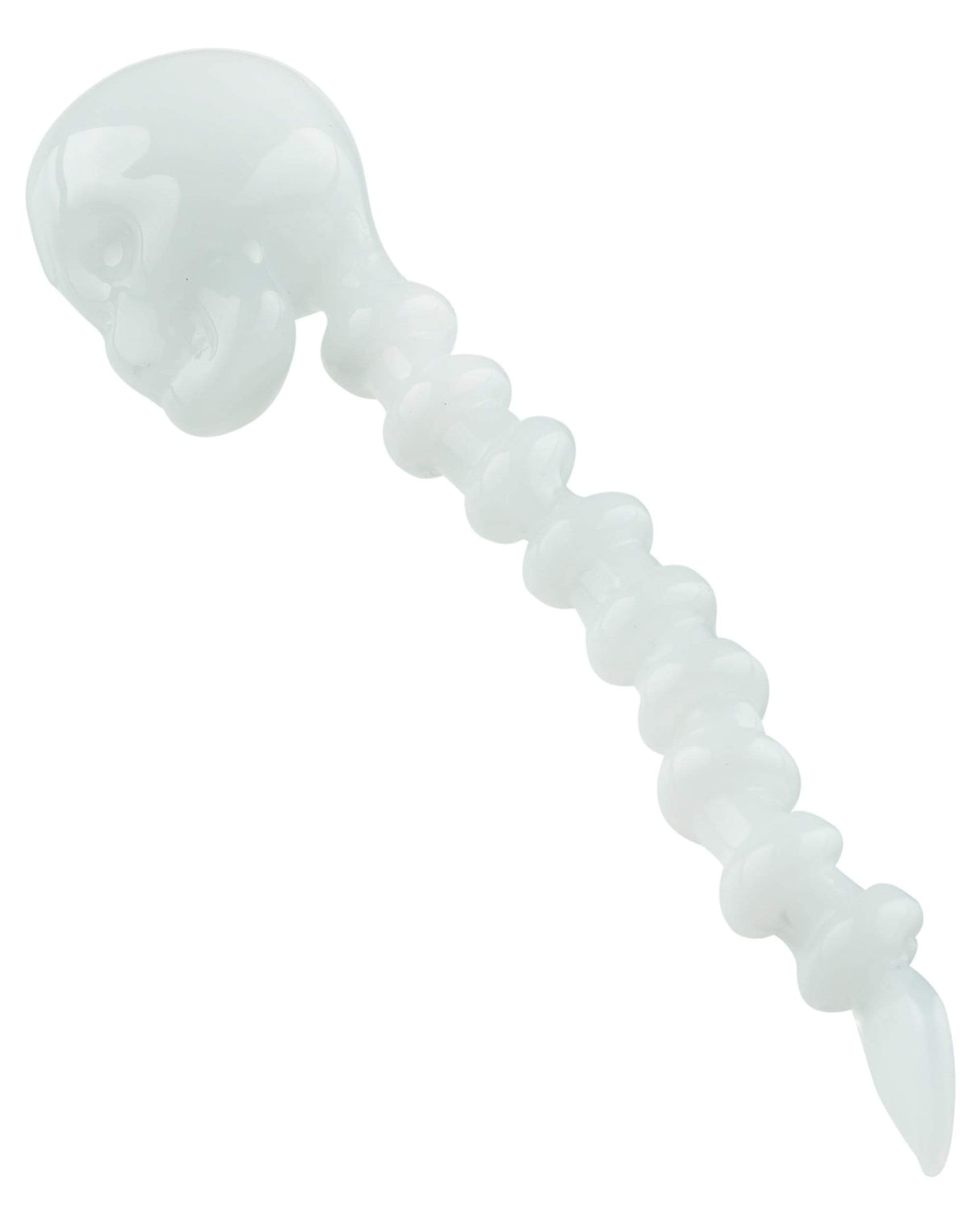 Valiant Distribution Skull Spine Dabber in Clear Glass - 4.5" Novelty Dab Tool