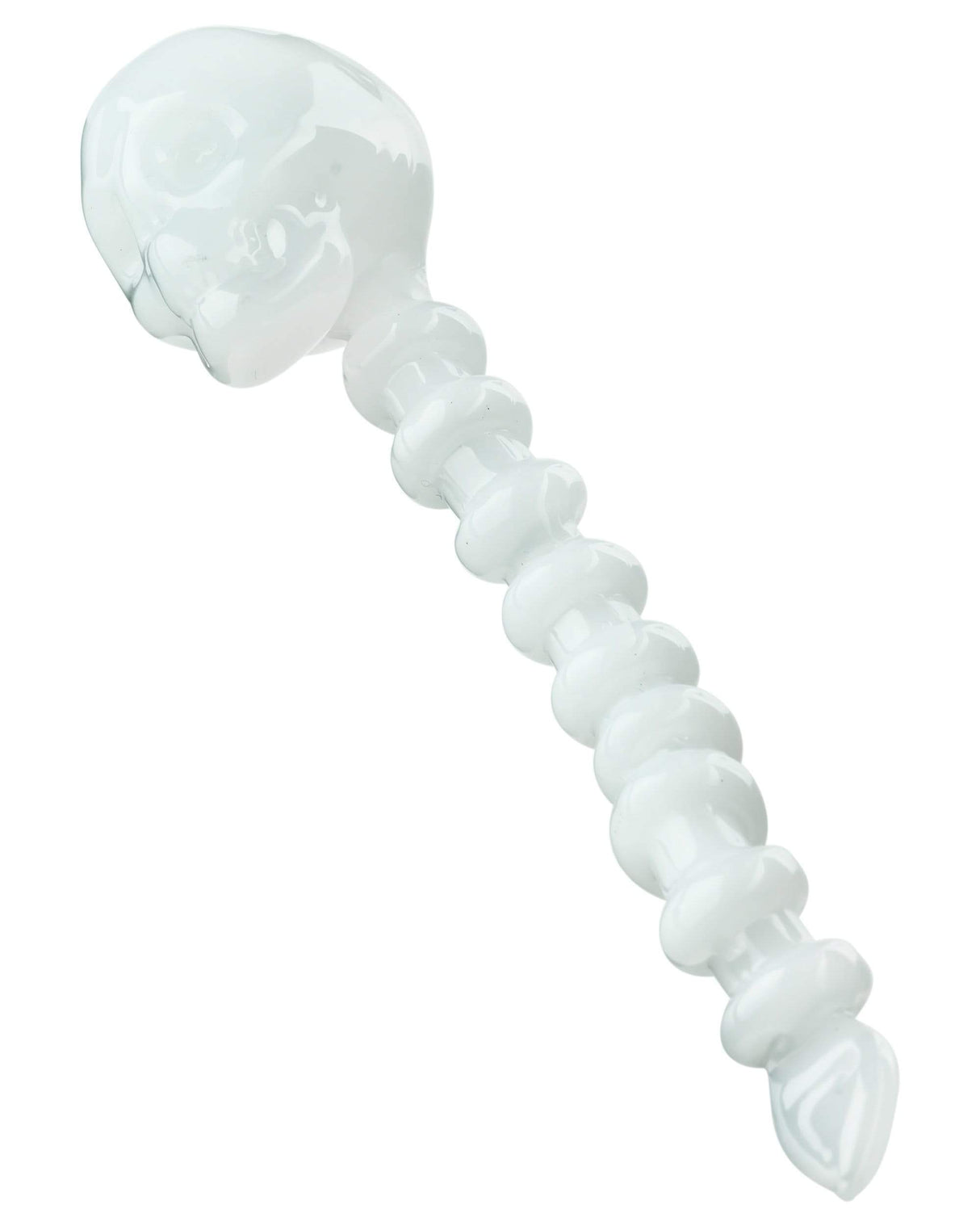 White Skull Spine Dabber by Valiant Distribution, 4.5" glass tool for dab rigs