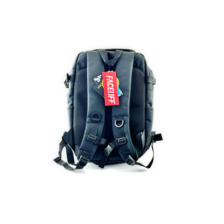 MAV PRO Skunk Faceoff Backpack Front View with Adjustable Straps and Logo