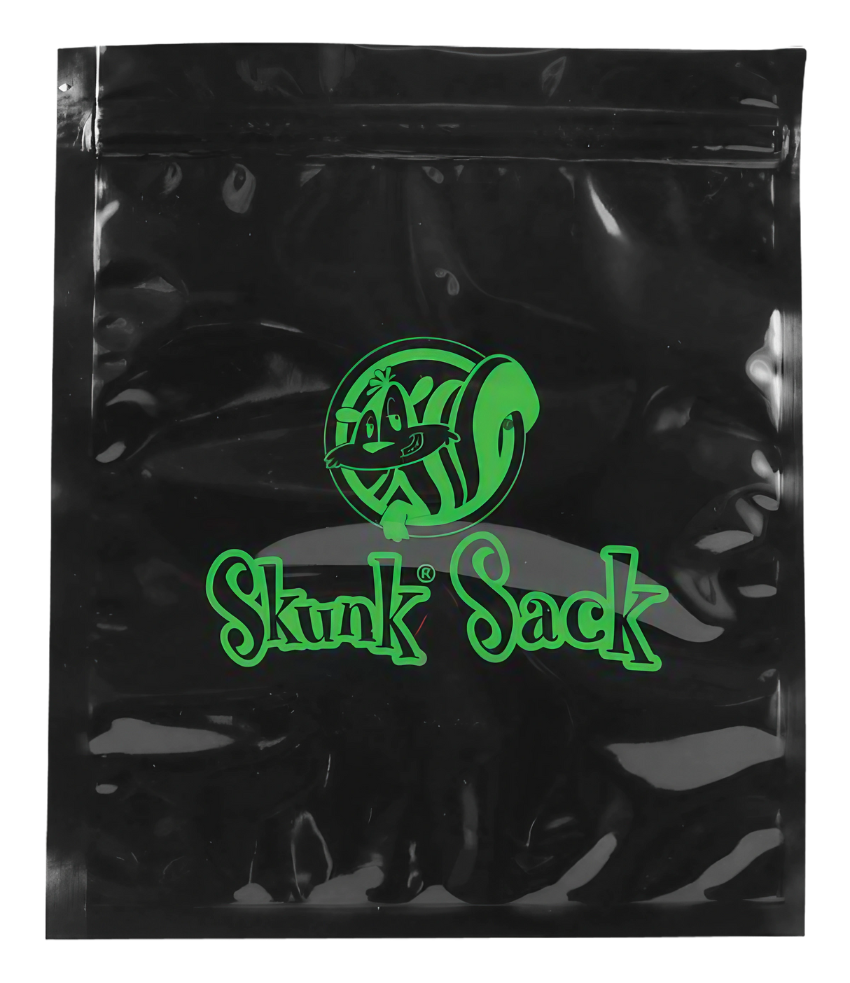 Skunk Sack UV Blocking Smell-Proof Black Storage Bag, Compact and Closable, Front View