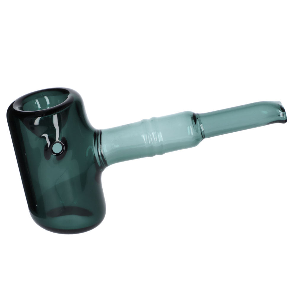 5" Valiant Distribution Sherlock Pipe in Teal - Portable Borosilicate Glass - Side View