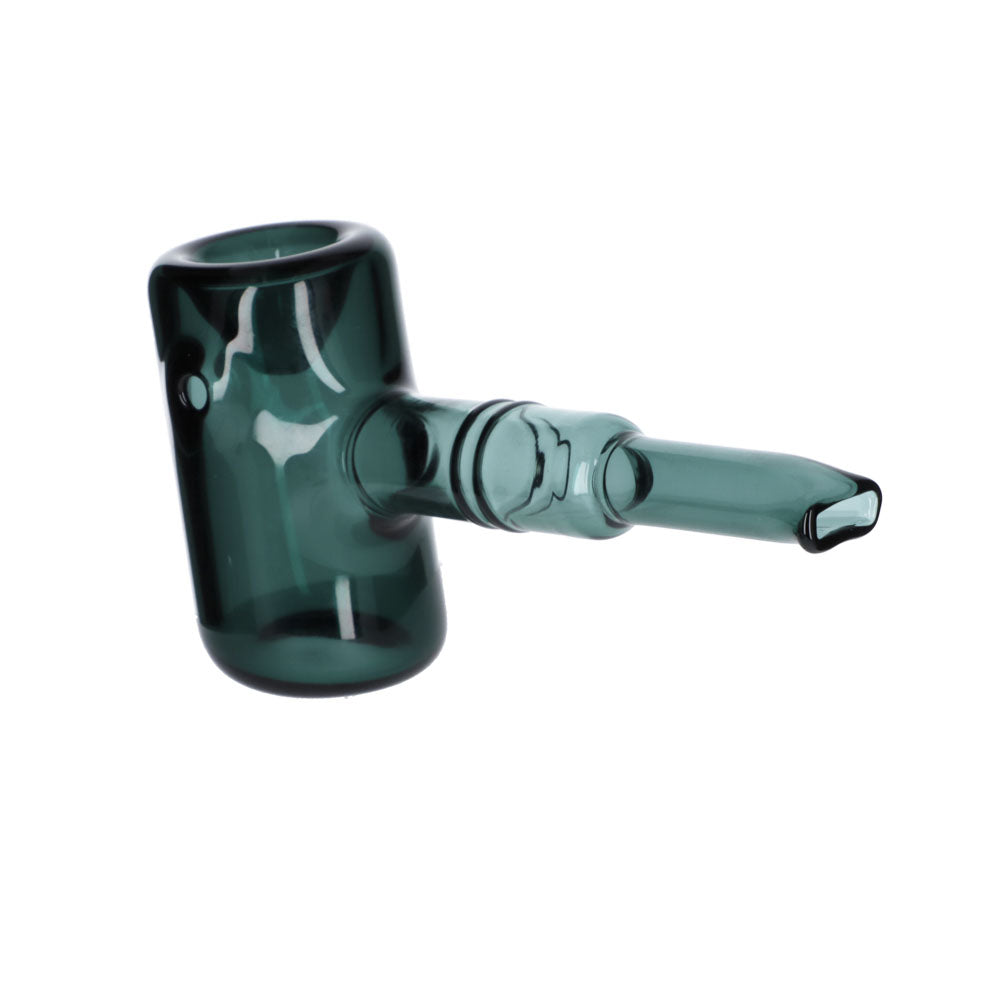 Valiant Distribution Sleek 5" Sherlock Pipe in Teal, Compact Borosilicate Glass, Side View