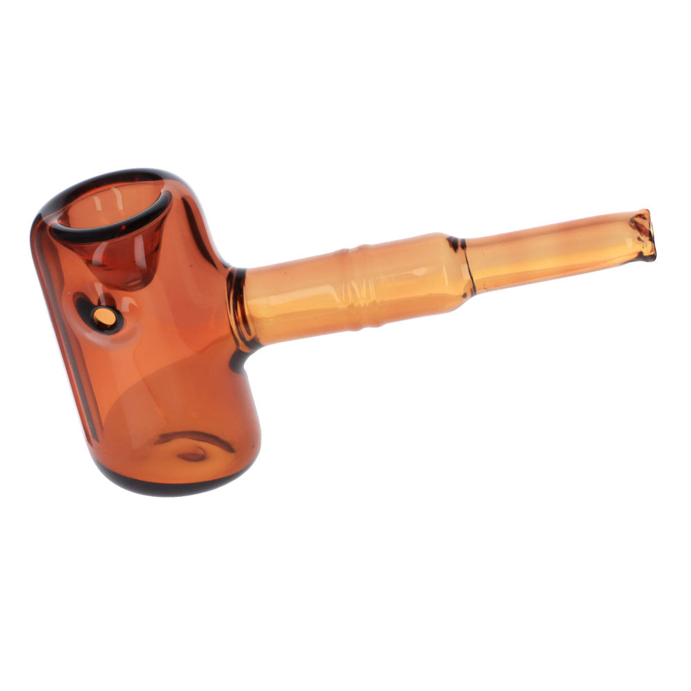 Amber Valiant 5" Sherlock Pipe made of Borosilicate Glass for Dry Herbs, Side View