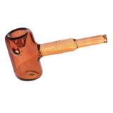 Amber Valiant 5" Sherlock Pipe made of Borosilicate Glass for Dry Herbs, Side View