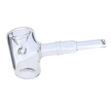 Valiant Distribution Sleek 5" Sherlock Pipe in Clear Borosilicate Glass for Dry Herbs, Side View
