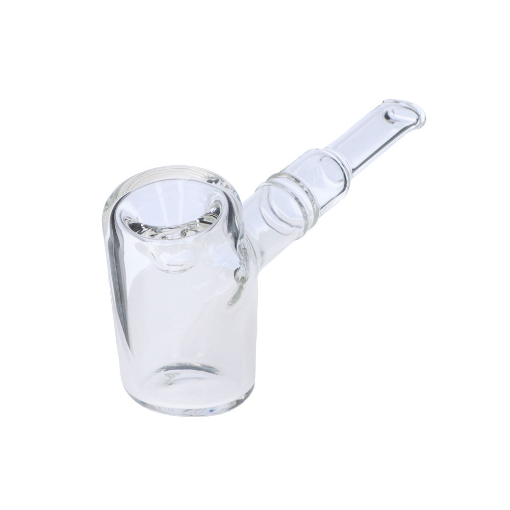 Valiant Distribution 5" White Sherlock Pipe, Compact Borosilicate Glass, Side View