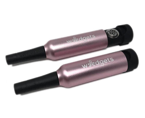 Weedgets Slider Pipe in Black and Pink, Portable Aluminum & Silicone, Waterless Filtration