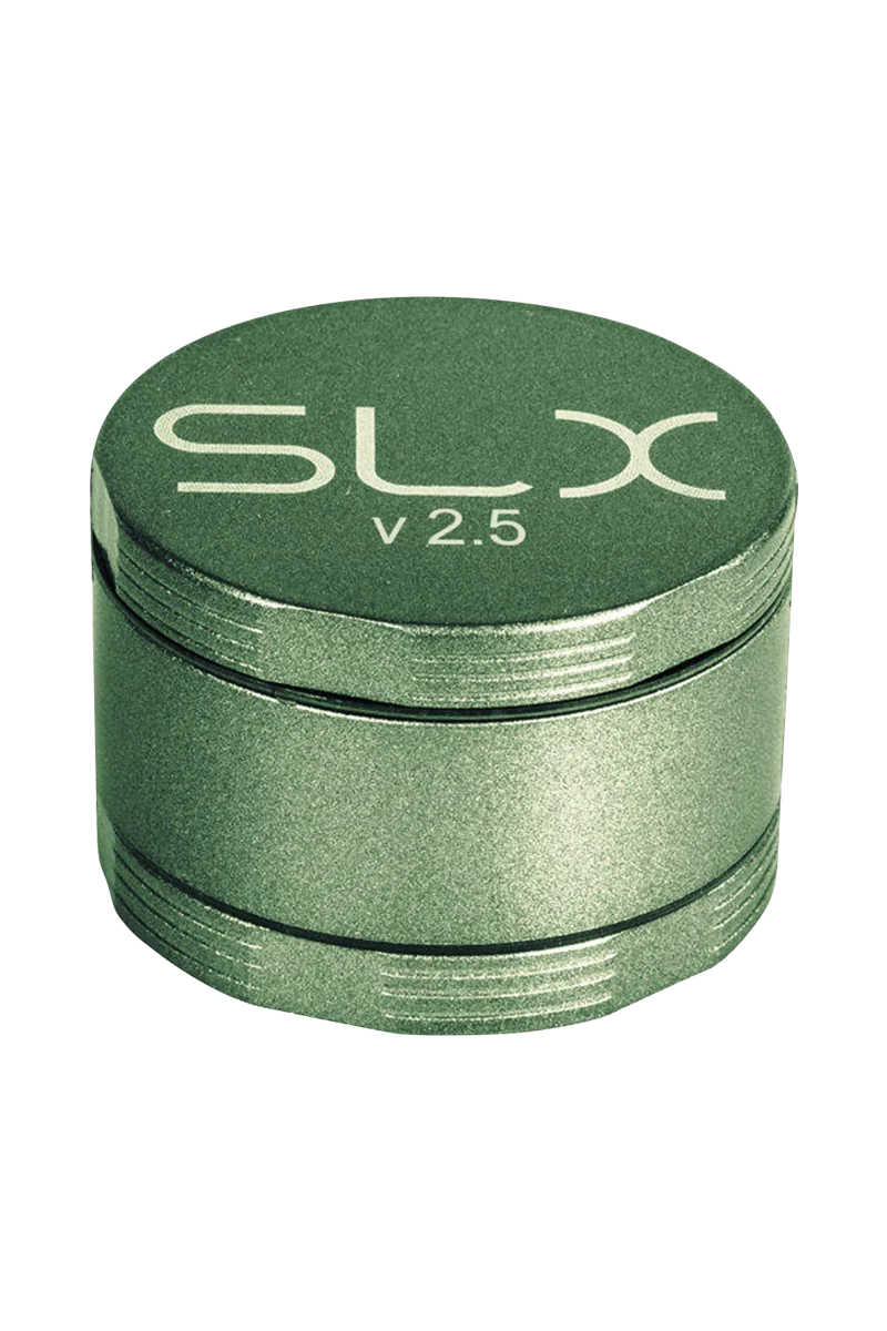 SLX Ceramic Coated 2.5" Medium Grinder in Green, 4-Part Design, Portable and Compact