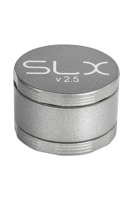 SLX Ceramic Coated 2.5" Medium Grinder in Silver, 4-Part Design, Portable for Dry Herbs