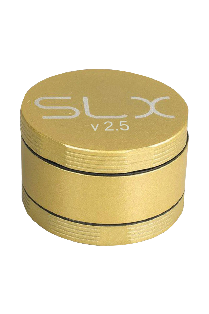 SLX v2.5 Ceramic Coated 2.5" Medium Grinder in Gold, Compact and Portable Design