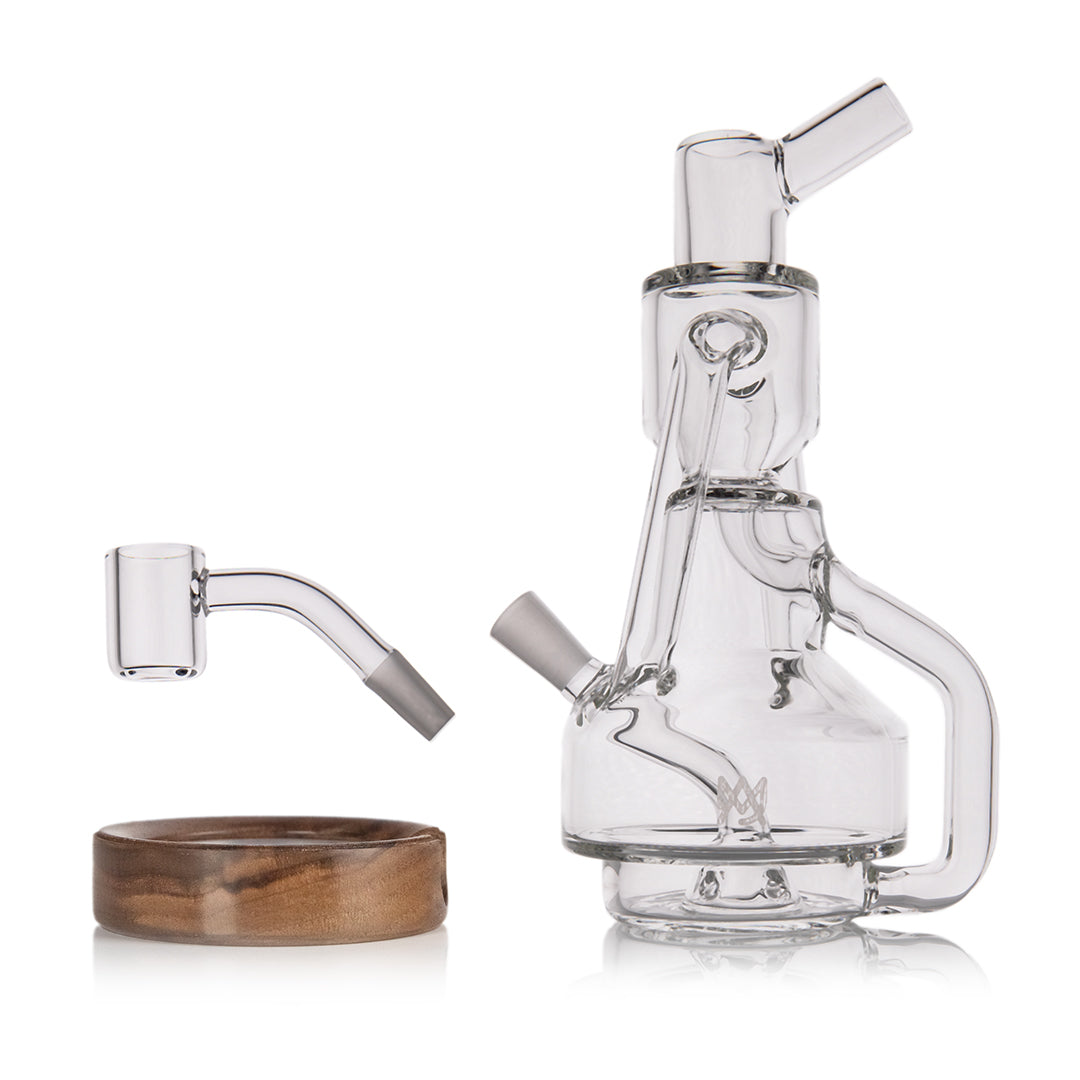MJ Arsenal Apex Mini Rig with Quartz Bucket - Front View on White Background