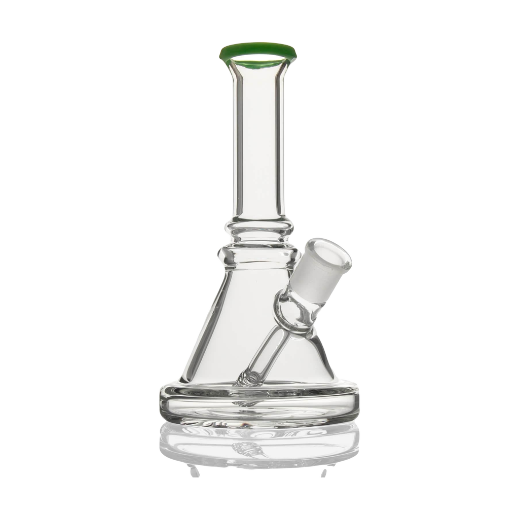 PILOT DIARY 7'' Glass Beaker Base Bong in Green with Clear Downstem and Bowl - Front View