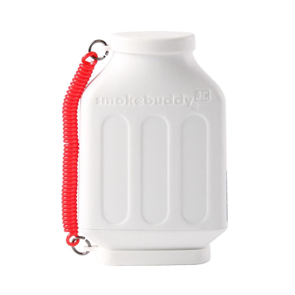 Smokebuddy Junior White Personal Air Filter with Red Keychain - Front View