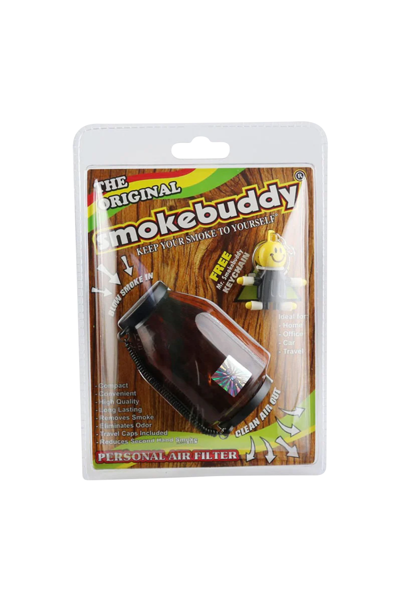 Smokebuddy Original Black Personal Air Filter, compact design, eliminates smoke and odor