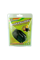 Smokebuddy Original in Black - Compact Personal Air Filter for Smoke, Front View on Packaging