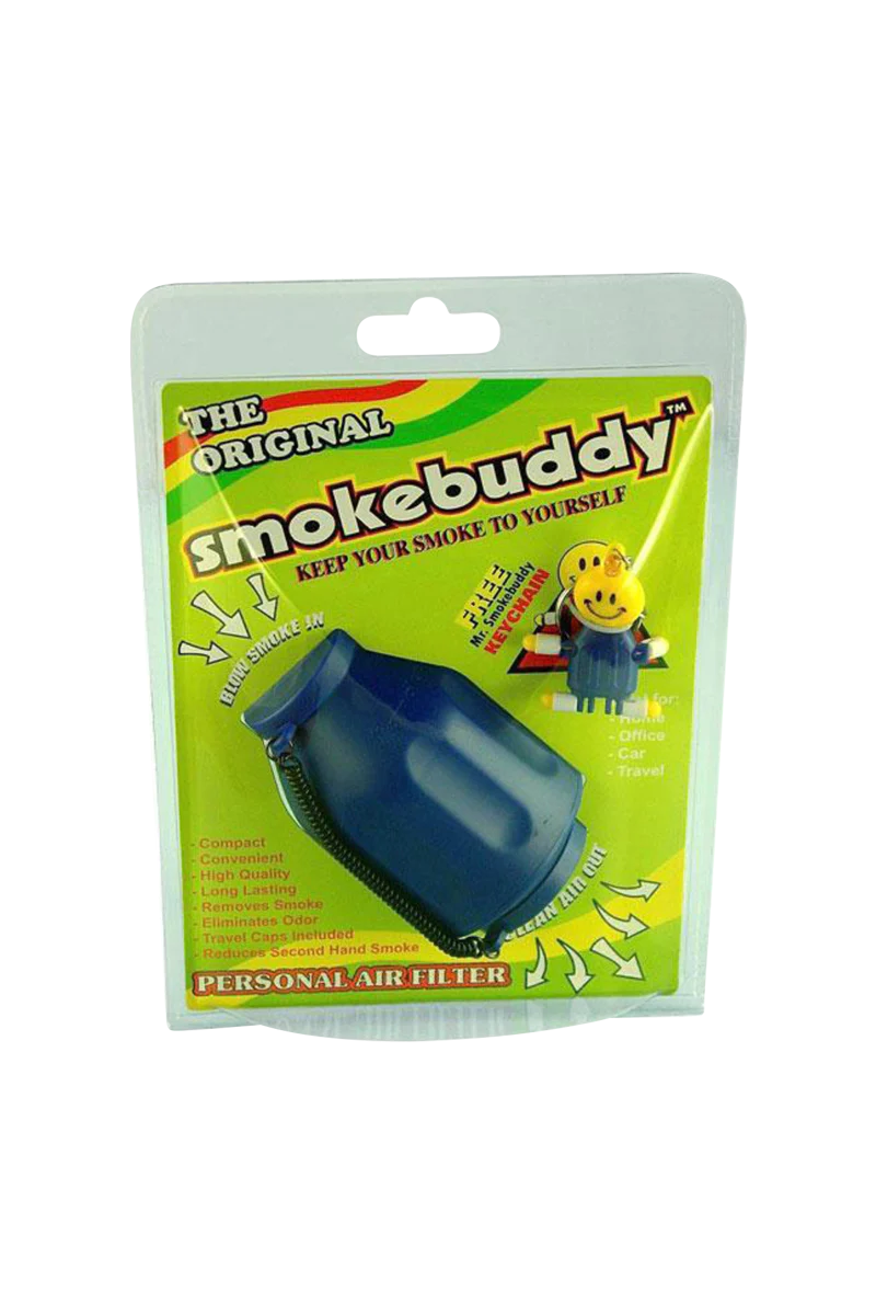 Smokebuddy Original Personal Air Filter in packaging, portable and odor-eliminating