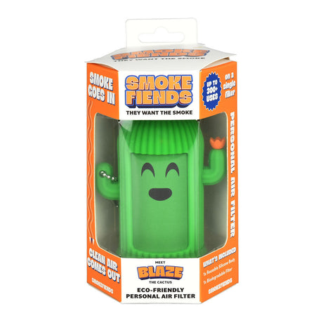 SmokeFiends Blaze The Cactus Air Filter, green silicone, fun novelty design, portable 8" height