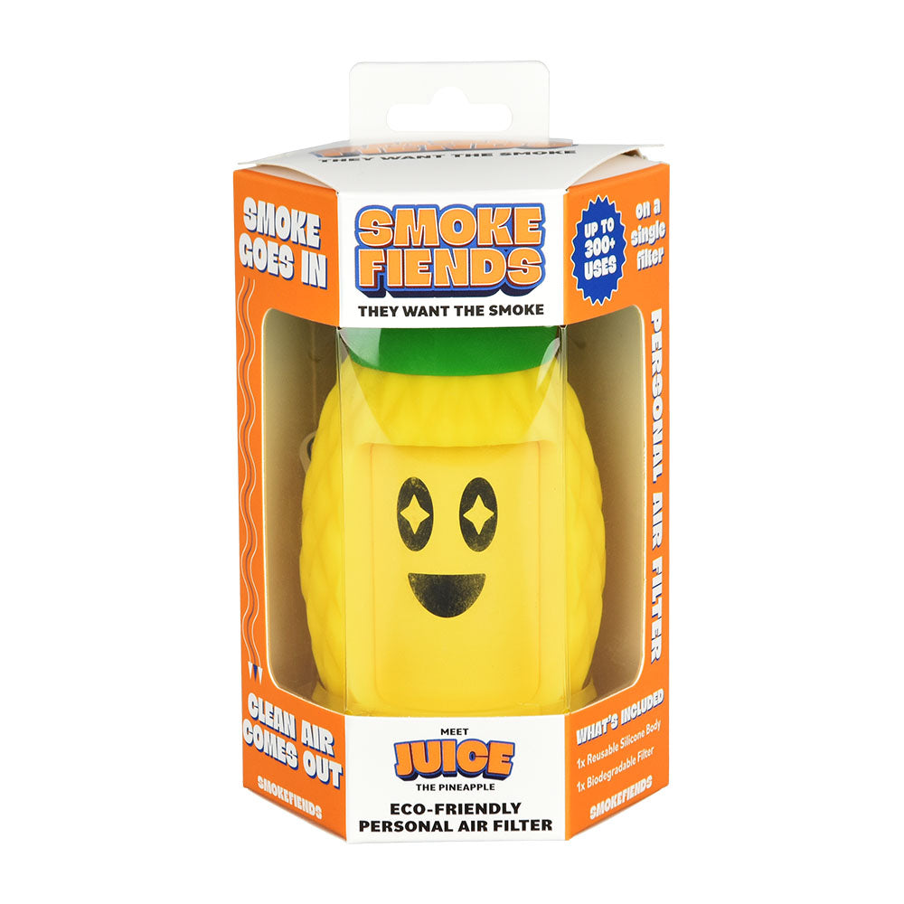 SmokeFiends Juice The Pineapple, Eco-Friendly Air Filter, Front View in Packaging