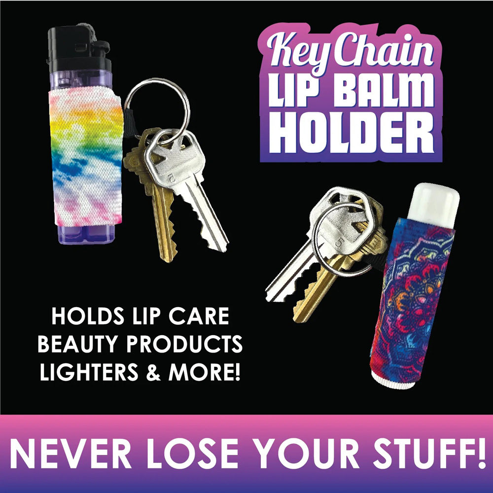 Smokezilla Keychain Lighter/Lip Balm Holders in Assorted Colors, 12pc Display with Keys