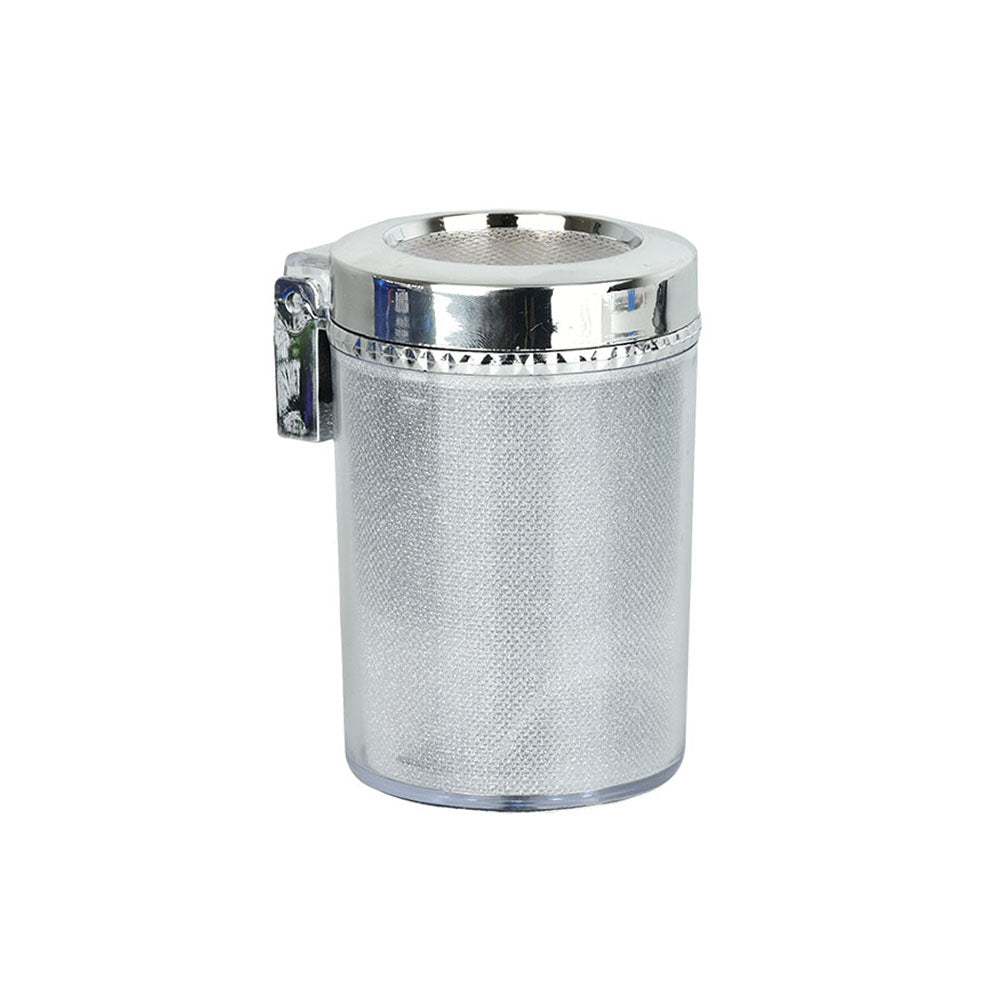 Smokezilla Light Show Silver Light-Up Butt Bucket, 5" Compact Ashtray, Front View