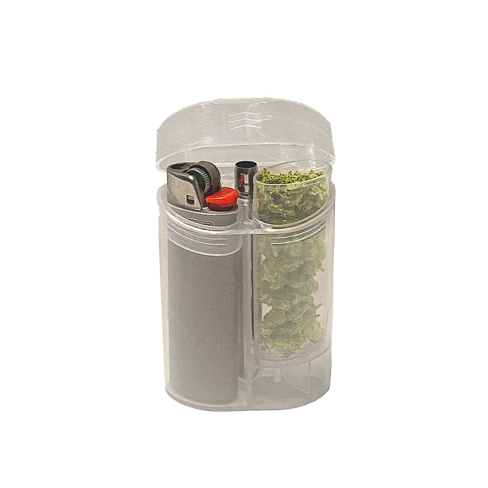 Smosi Dragon One Hitter Dugout, 3.25" Compact Design, Black/Clear, Front View