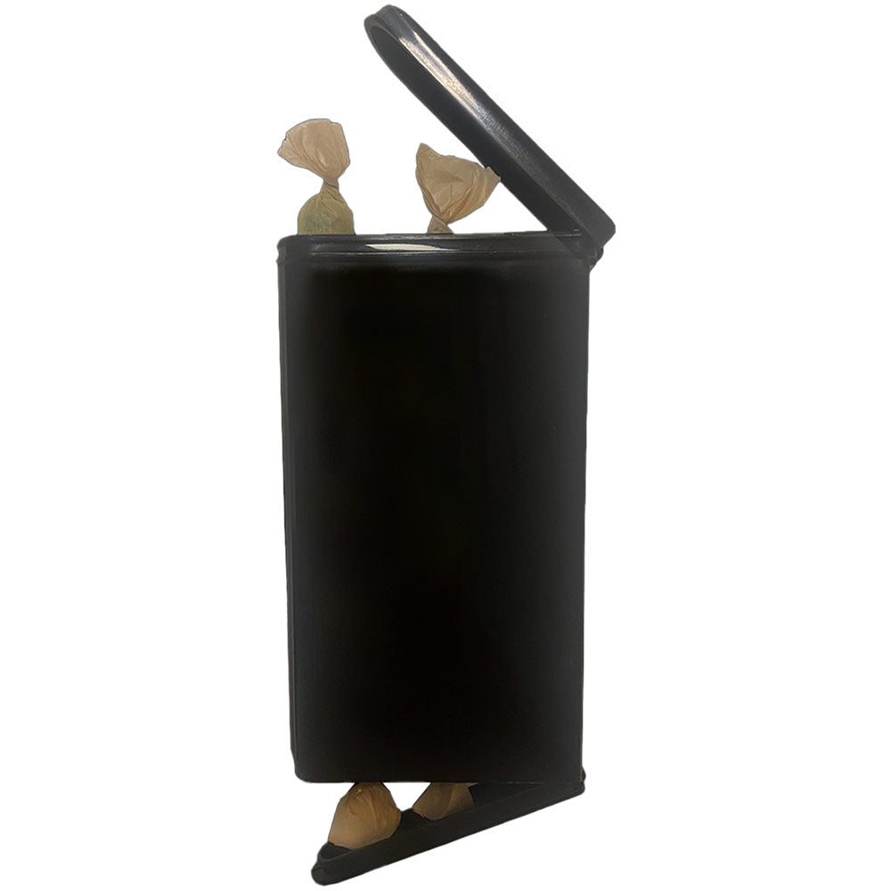 Smosi MBox5 Pre-Roll Case in black, side view, showing capacity for multiple rolls, compact and smell-proof design