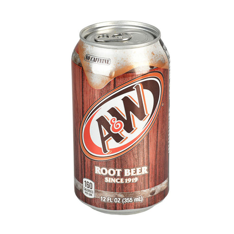 A&W Root Beer Soda Can Diversion Stash Safe, 12oz, Front View on White Background