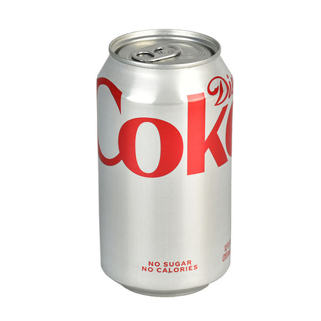 Diet Coke soda can diversion safe, 12oz, front view on seamless white background