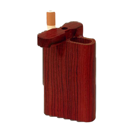 Solid Dark Wood Dugout with Chillum - Small Size - Angled Side View
