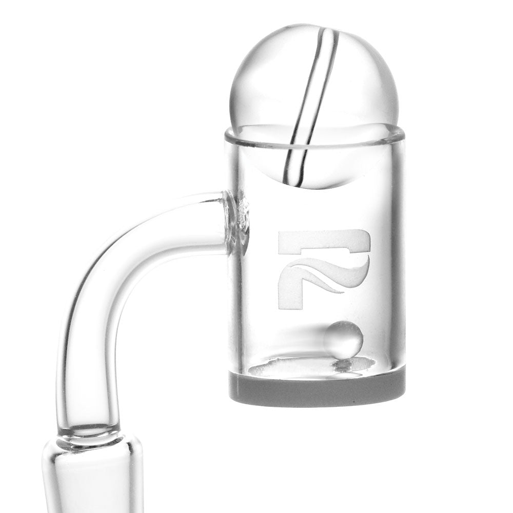 Close-up of Solid Glass Ball Carb Cap with Carb Hole, 24mm Borosilicate, Thick Wall