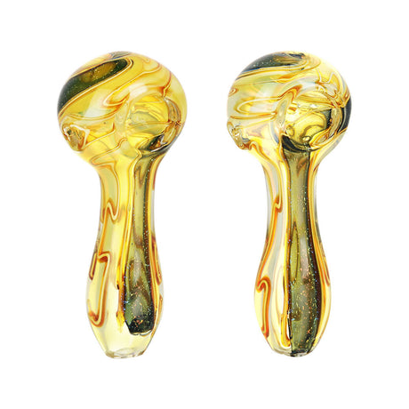 Sparkle Lane Dichro Spoon Pipe in Borosilicate Glass with Swirl Design, Top View