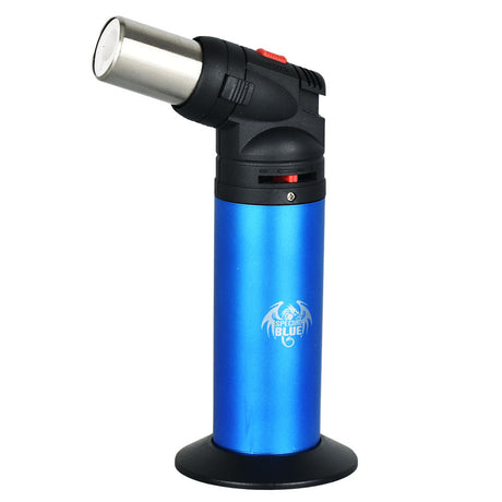 Special Blue Broiler Butane Torch Lighter, 6" tall in blue, portable design, ideal for dab rigs and bongs, front view