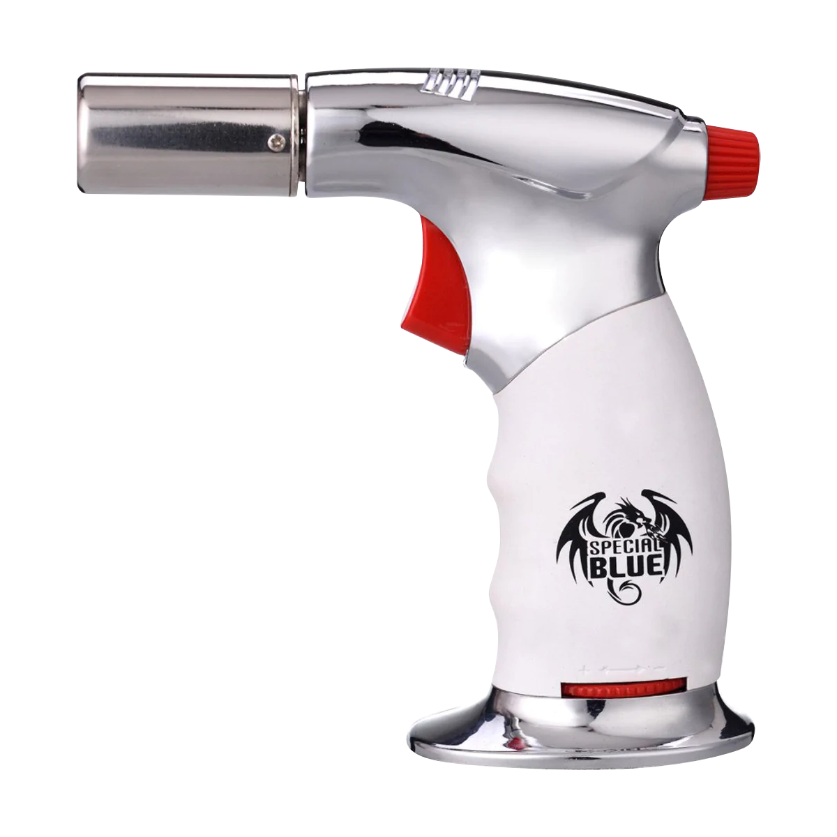 Special Blue "Diablo" Butane Torch in Silver - Compact and Portable Design