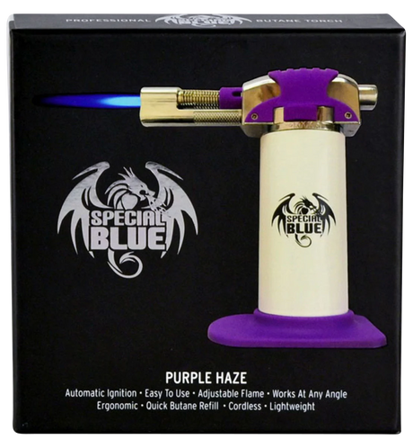 Special Blue Purple Haze Butane Torch for Dab Rigs with Blue Flame, Compact Design