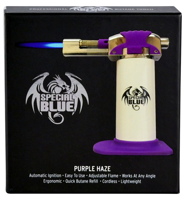 Special Blue Purple Haze Butane Torch for Dab Rigs with Blue Flame, Compact Design