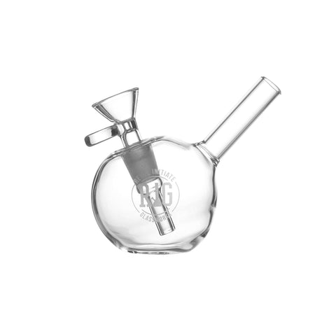 REBEL INITIATE GLASSWORKS Sphere Bubbler - Clear Glass Front View with Deep Bowl